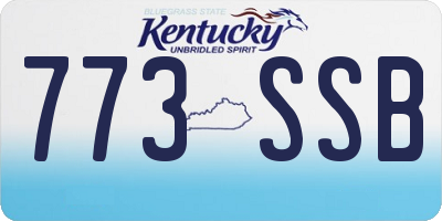 KY license plate 773SSB