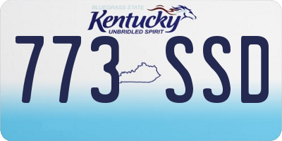 KY license plate 773SSD