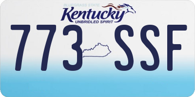 KY license plate 773SSF