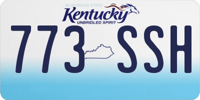 KY license plate 773SSH