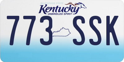 KY license plate 773SSK