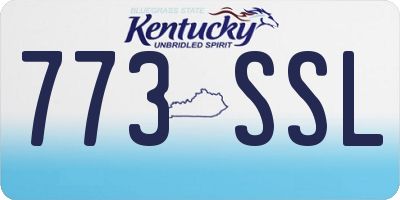 KY license plate 773SSL
