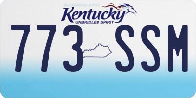 KY license plate 773SSM