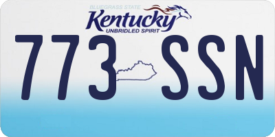 KY license plate 773SSN