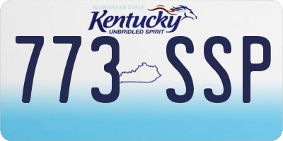 KY license plate 773SSP