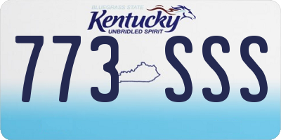 KY license plate 773SSS