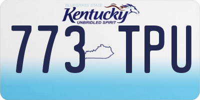 KY license plate 773TPU