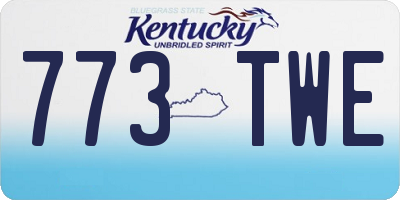 KY license plate 773TWE