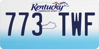 KY license plate 773TWF