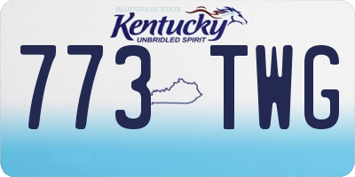KY license plate 773TWG