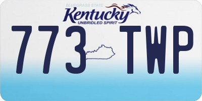 KY license plate 773TWP