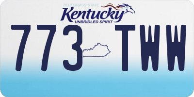 KY license plate 773TWW