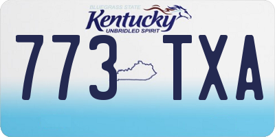 KY license plate 773TXA
