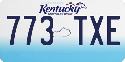 KY license plate 773TXE