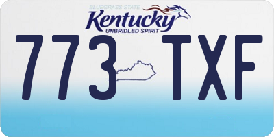 KY license plate 773TXF