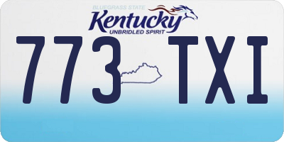 KY license plate 773TXI