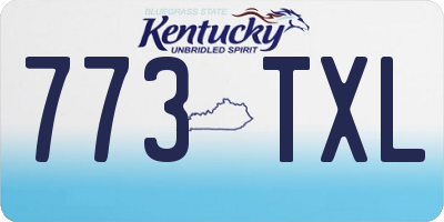 KY license plate 773TXL