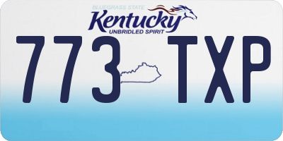 KY license plate 773TXP