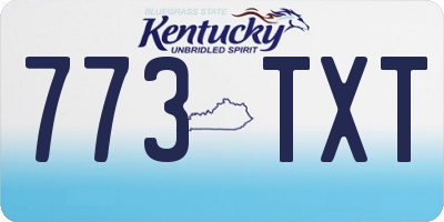 KY license plate 773TXT