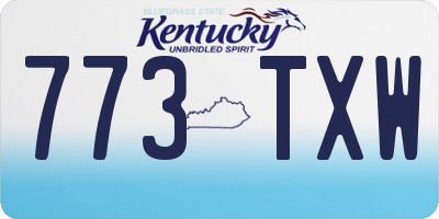 KY license plate 773TXW