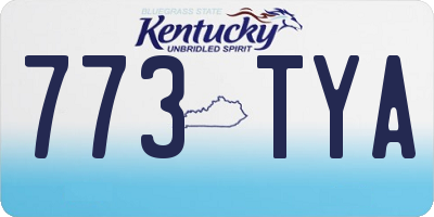 KY license plate 773TYA