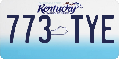 KY license plate 773TYE
