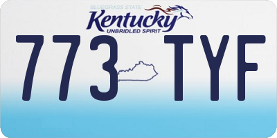 KY license plate 773TYF