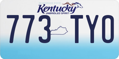 KY license plate 773TYO