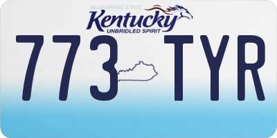 KY license plate 773TYR