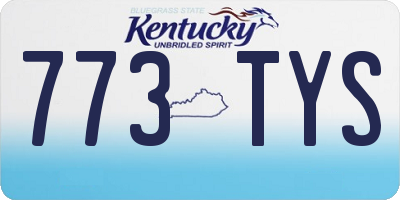 KY license plate 773TYS