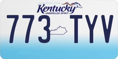 KY license plate 773TYV