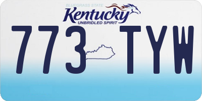 KY license plate 773TYW