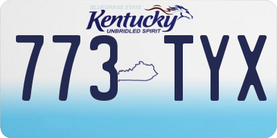 KY license plate 773TYX