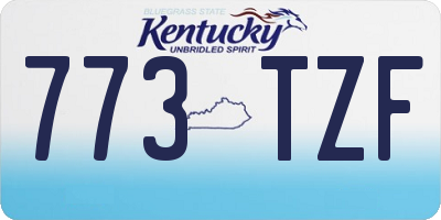 KY license plate 773TZF