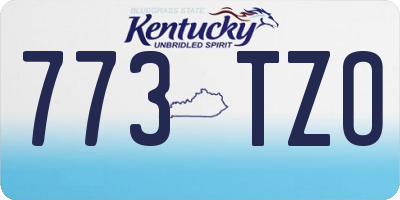 KY license plate 773TZO