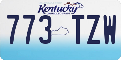 KY license plate 773TZW