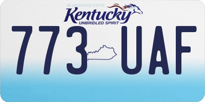 KY license plate 773UAF