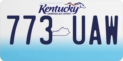 KY license plate 773UAW