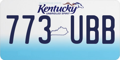 KY license plate 773UBB