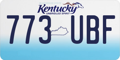 KY license plate 773UBF