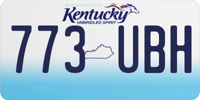 KY license plate 773UBH