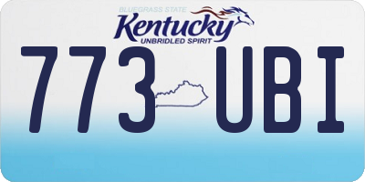 KY license plate 773UBI