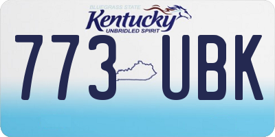 KY license plate 773UBK