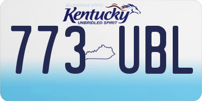 KY license plate 773UBL