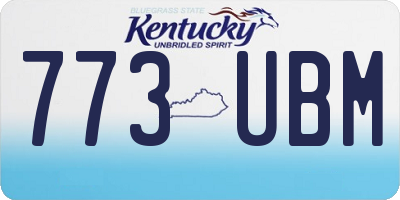 KY license plate 773UBM