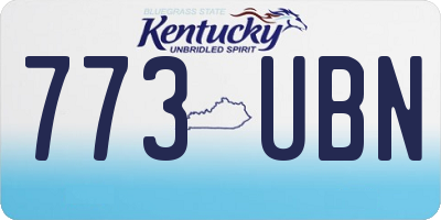 KY license plate 773UBN