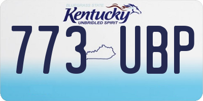 KY license plate 773UBP