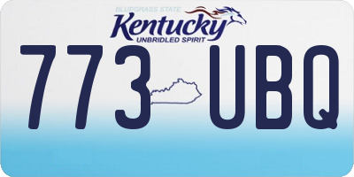 KY license plate 773UBQ