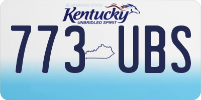 KY license plate 773UBS