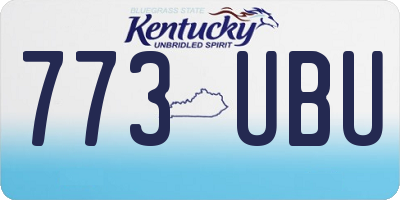 KY license plate 773UBU